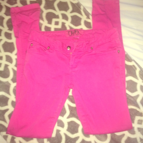 Pink skinny jeans