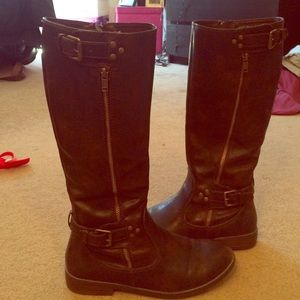 Brown riding boots