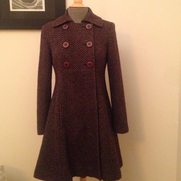 Brown twill peacoat jacket fm VIA Victorias Secret
