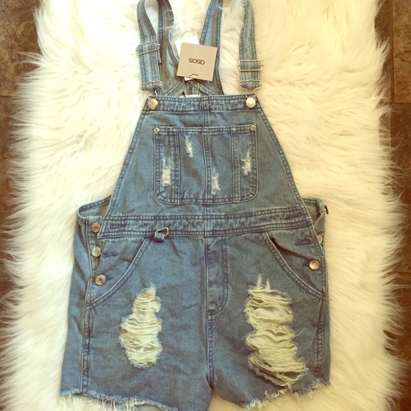 ASOS distressed denim overalls