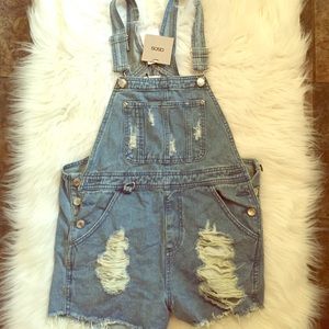 ASOS distressed denim overalls