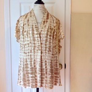 Iridescent Gold Multi-tone Silk Blouse