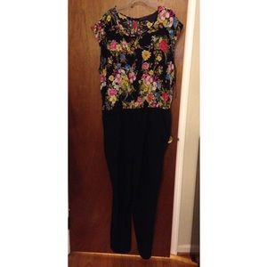 Floral Print Jump Suit