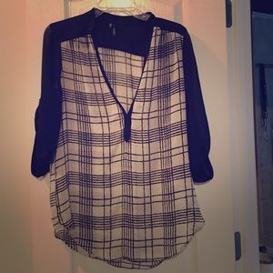 Sheer black and white top