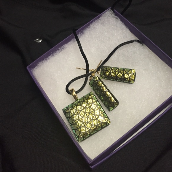 Custom made green necklace