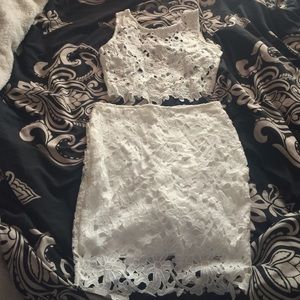 Lace crop top and matching skirt