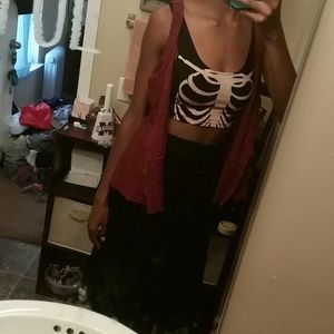 $10 today Skeleton Half Top WORN ONCE!