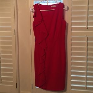 Calvin Klein ruffle front dress