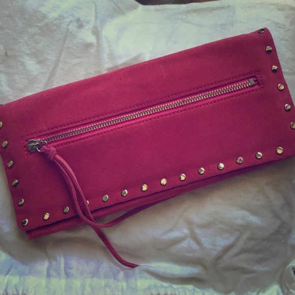 🚫SOLD🚫Pink Suede Banana Republic Clutch