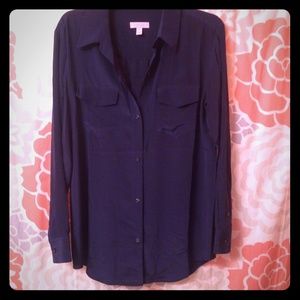 Euc 100% silk navy Lilly Pulitzer blouse