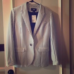 White Blue-Striped Blazer💙