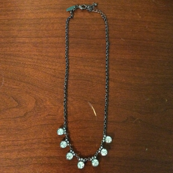 Gunmetal Aeropostale necklace with crystals