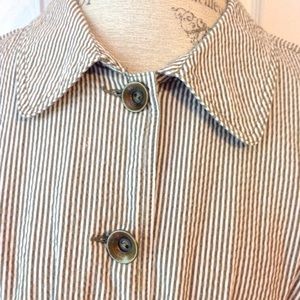 Gray Stripe Seer-sucker Jacket, Plus Size