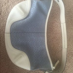 Blue and white Coach purse