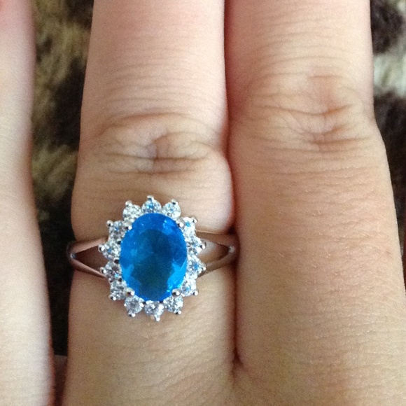 18-Karat White Gold-Plated Oval CZ Cluster Halo