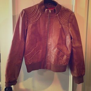 Brown leather jacket