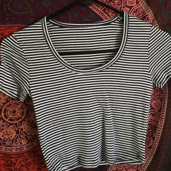 AA Baby Rib Striped Crop Top