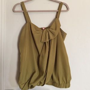 Chartreuse Top w Pink Zipper Detail