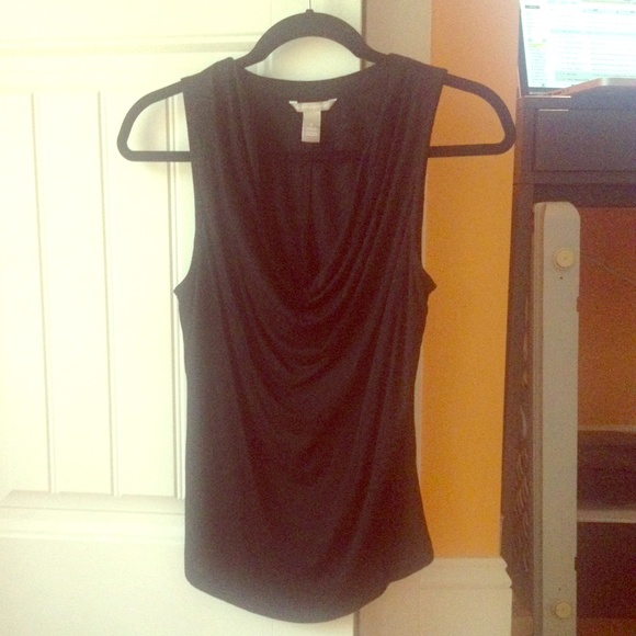 Banana Republic Sleeveless black scoop neck top.