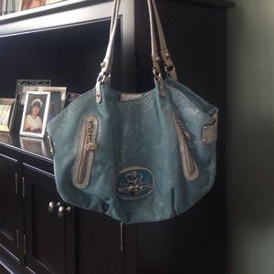Light blue and sliver Kathy Van Zeeland bag