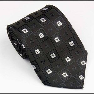 Classic black and white wedding necktie