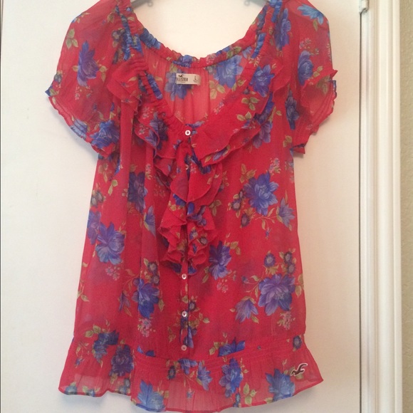 Red Floral Top