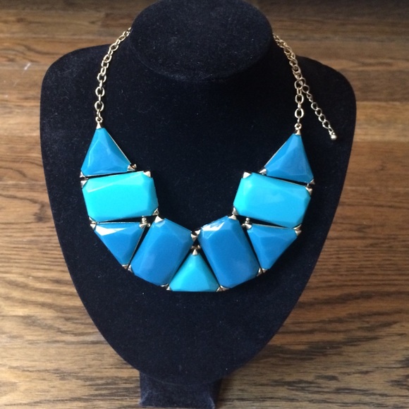 Teal blue and green adjustable necklace