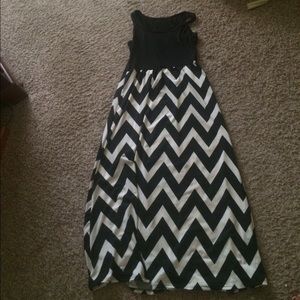 Black and white chevron dress