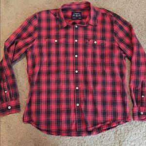 American Eagle Plaid Button-Up
