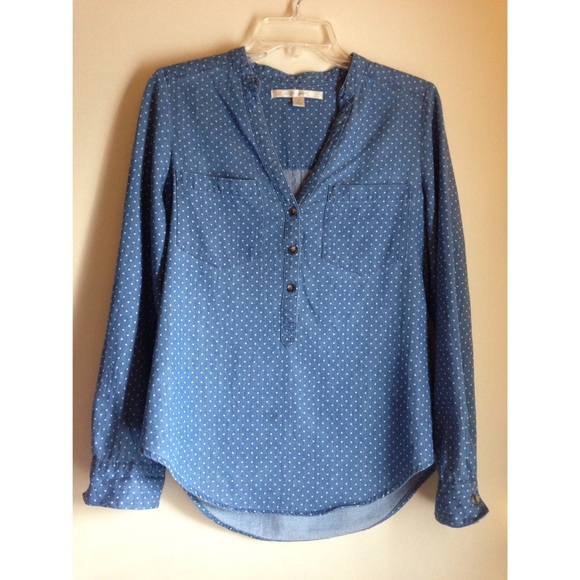 Comfy Polka Dot Denim Top