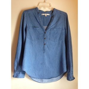 Comfy Polka Dot Denim Top