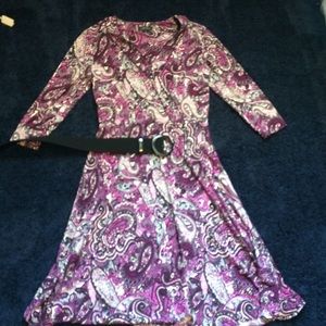 Dress with belt, never worn