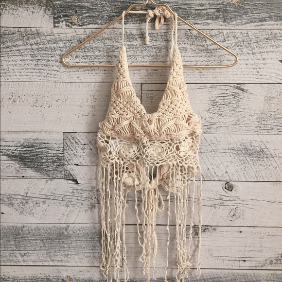 Ecote Tops - Crochet Fringe Crop