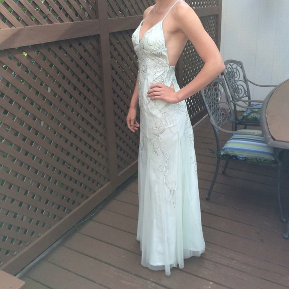Light mint green prom dress