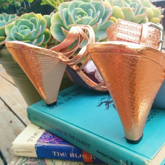 Gomax rose gold snake skin strappy heels - Picture 3 of 4