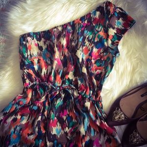 Printed One Sleeve Summer Dress