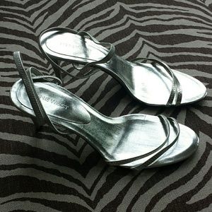 Nine West Silver Heels