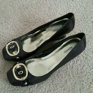 Chocolate Brown Leather Wedge