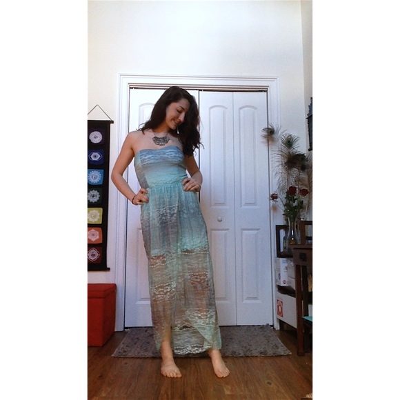 Mint & Baby Blue Ombré Dress - Picture 3 of 4