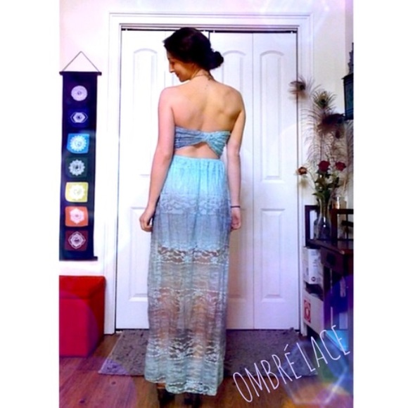 Mint & Baby Blue Ombré Dress - Picture 2 of 4
