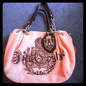 Juicy Couture baby pink and brown leather purse.