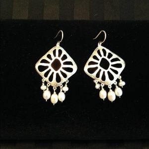 Silpada Sterling Silver and Pearl Earrings