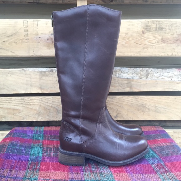 Chocolate UGG riding boots.
