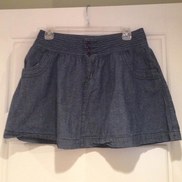 Cotton Denim Mini Skirt