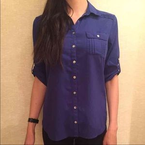 Blue button down shirt