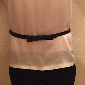 Black faux leather belt