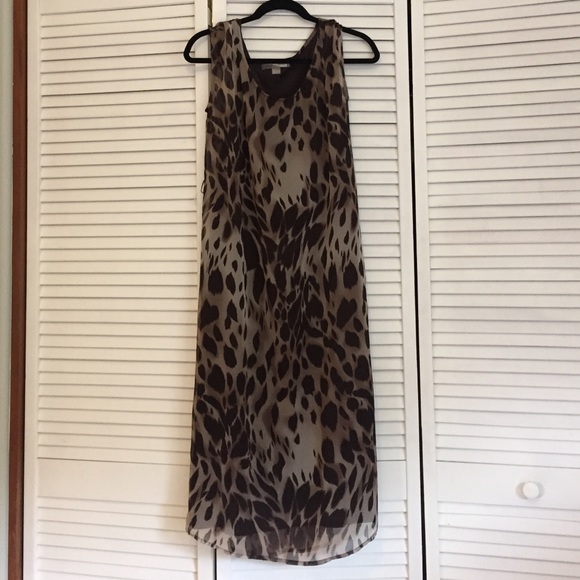 Sheer animal print midi dress.