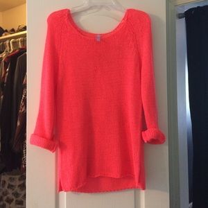 Neon coral chic sweater