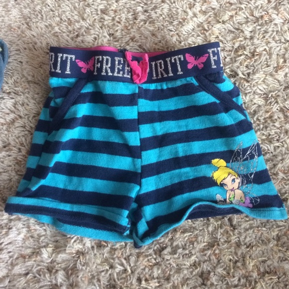 tinker bell striped shorts
