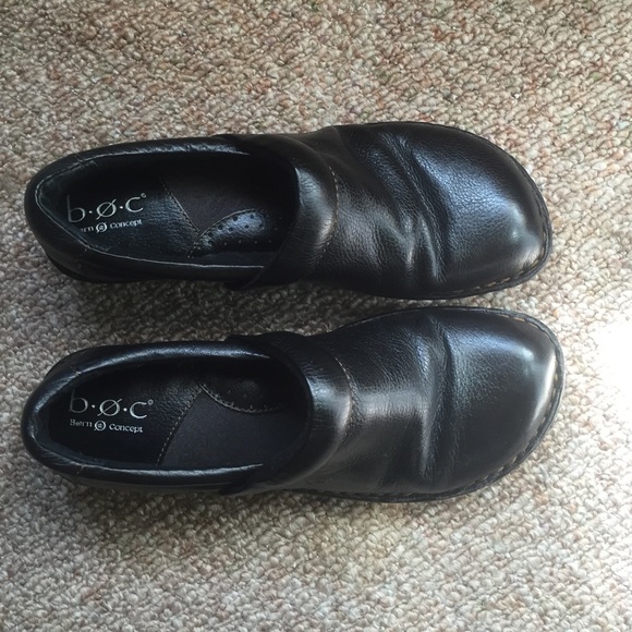 b.o.c Born Concept - Black Leather slip-on shoes